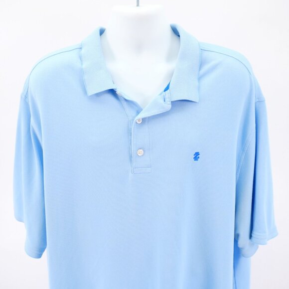 DAMAGED‎ Izod Advantage Performance Stretch Blue Tall 3XLT Knit Polo Shirt - Picture 1 of 11
